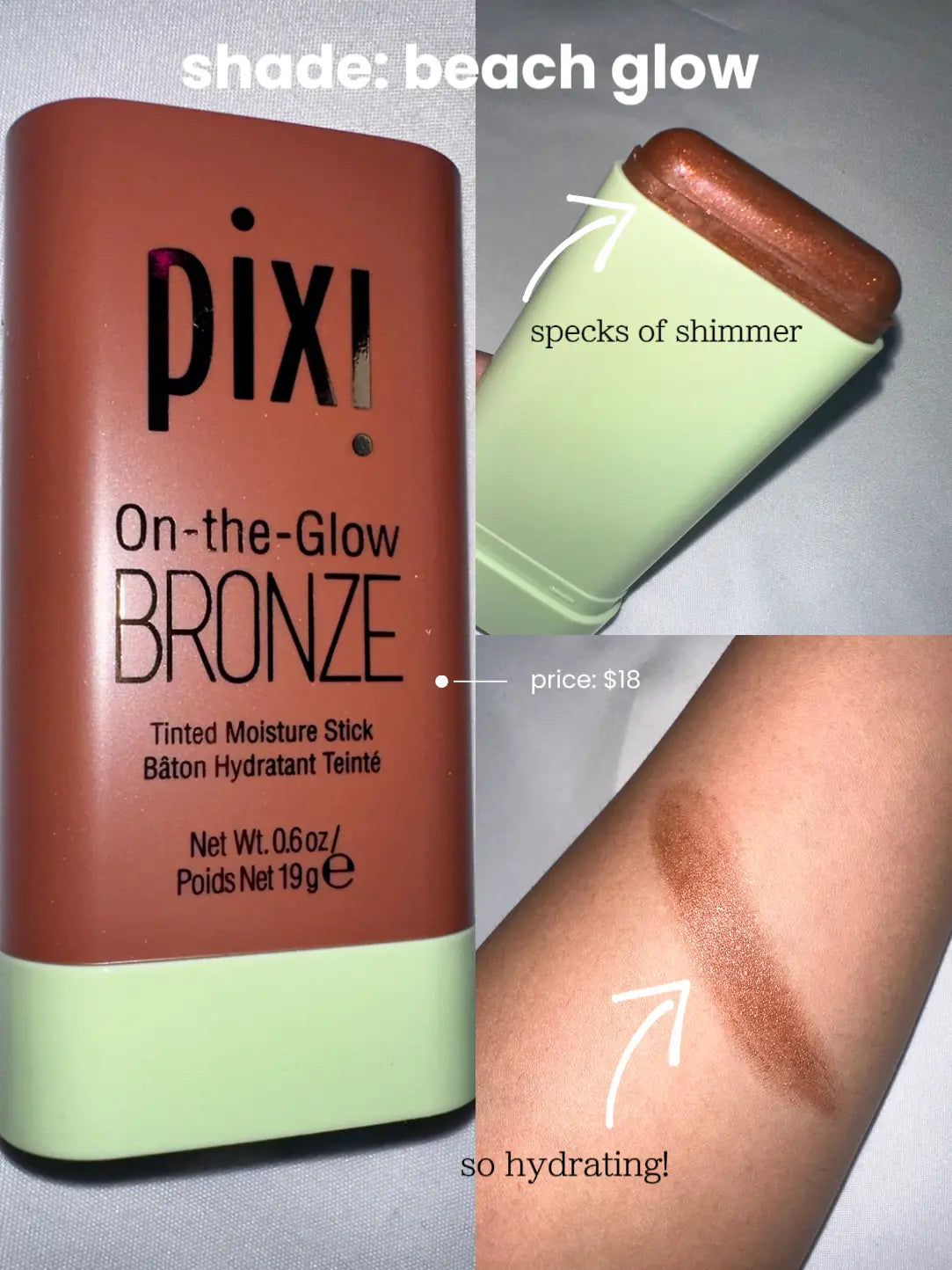 ORIGINAL PIXI ON-THE-GLOW BRONZE SHADE :BEACH GLOW