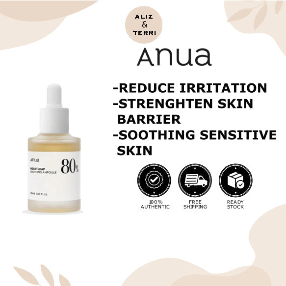 ANUA HEARTLEAF 80% MOISTURE SOOTHING AMPOULE